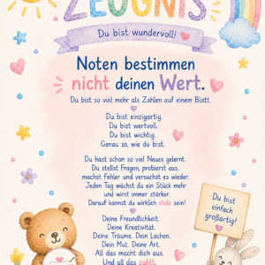 Mutmach-Zeugnis Kindermotiv PDF