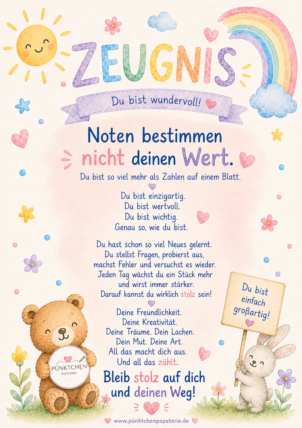 Mutmach-Zeugnis Kindermotiv PDF
