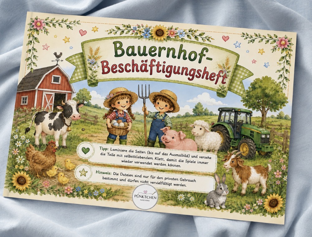 Bauernhof Beschäftigungsheft PDF